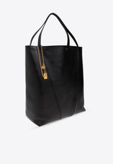 Chloé Large Spin Leather Tote Bag Black CHC25SS810 N84-001
