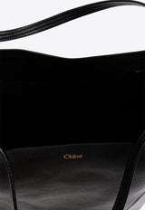 Chloé Large Spin Leather Tote Bag Black CHC25SS810 N84-001