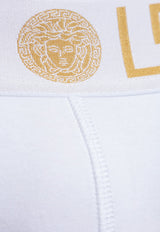 Versace Medusa Elastic-Waist Briefs White AU10027 1A10011-A81H