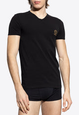 Versace Medusa V-neck T-shirt Black AUU01004 1A10011-A1008
