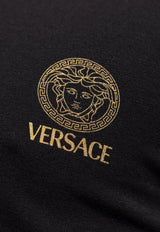Versace Medusa V-neck T-shirt Black AUU01004 1A10011-A1008