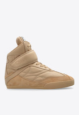 Chloé Kick Leather High-Top Sneakers Beige CHC25S07H PN-26C