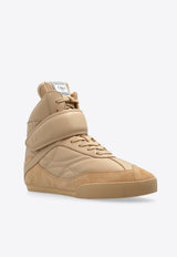 Chloé Kick Leather High-Top Sneakers Beige CHC25S07H PN-26C