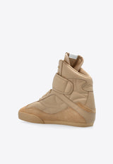 Chloé Kick Leather High-Top Sneakers Beige CHC25S07H PN-26C