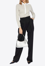 Givenchy Monogram Jacquard Wool-Blend Polo Sweater Gray BW90T G4ZPB-250