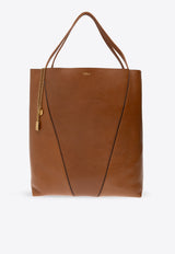 Chloé Large Spin Leather Tote Bag Brown CHC25SS810 N84-26M