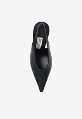 Jimmy Choo Isa 95 Calf Leather Slingback Pumps Black ISA 95 CLF-BLACK