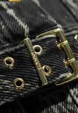 جاكيت من الدنيم بتأثير باهت بحزام