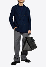 Textured Double-Breasted Blazer