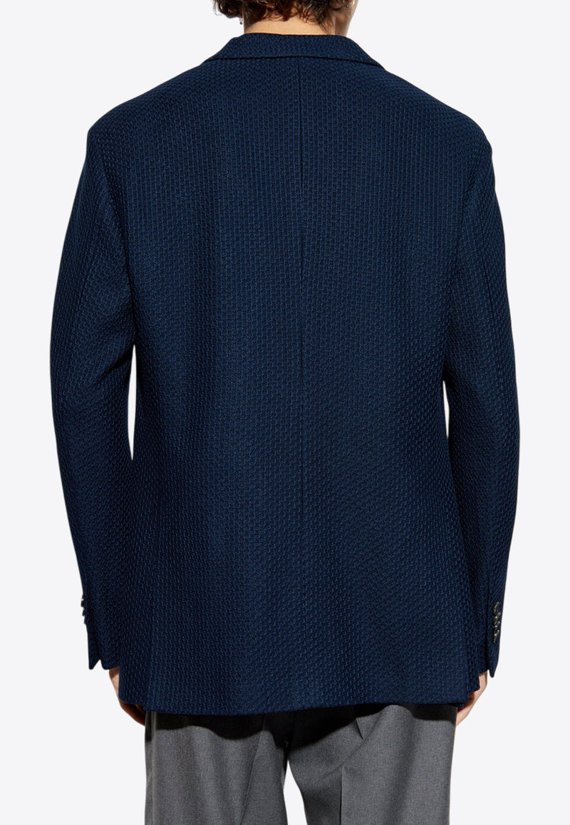 Textured Double-Breasted Blazer