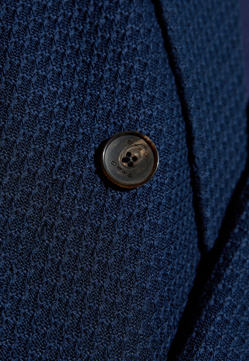 Textured Double-Breasted Blazer