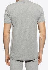 Logo-Embroidered V-neck T-shirt