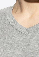 Logo-Embroidered V-neck T-shirt