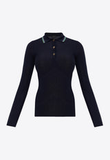 Long-Sleeved Wool Polo T-shirt