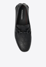 Ferragamo Driver Loafers with Gancini Ornament Black 02C398 PARIGI NEW 779172-NERO