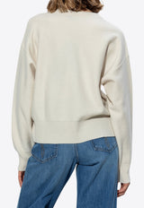 Versace Medusa Wool-Blend Knit Towel Sweater Cream 1013429 1A10005-1W540