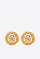 Versace Crystal Medusa '95 Stud Earrings Gold 1019077 1A00621-4J090