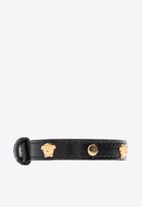 Versace Medusa Embellished Leather Bracelet Black 1018945 1A00637-1B00V