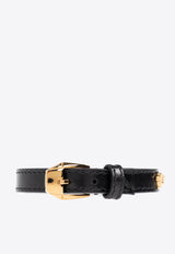 Versace Medusa Embellished Leather Bracelet Black 1018945 1A00637-1B00V
