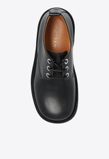 Skull-Embossed Leather Derby Shoes