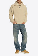 Alexander McQueen Washed-Out Straight-Leg Jeans Blue 814645 QYAA9-4211