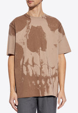 تي شيرت برقبة دائرية مع طبعة جمجمة