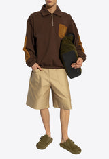 Alexander McQueen Wide Leg Bermuda Shorts Beige 813444 QSAAX-9730