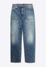 Washed Straight-Leg Jeans