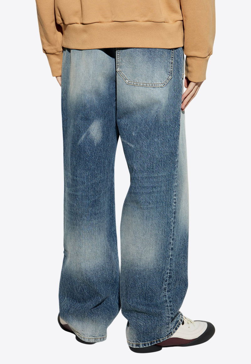 Washed Straight-Leg Jeans