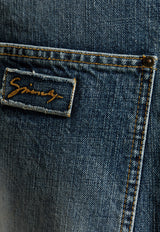 Washed Straight-Leg Jeans