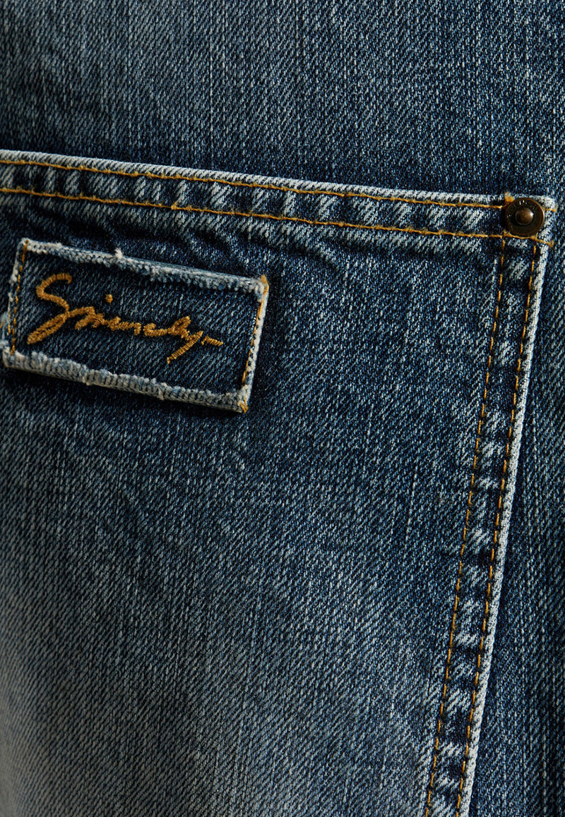 Washed Straight-Leg Jeans