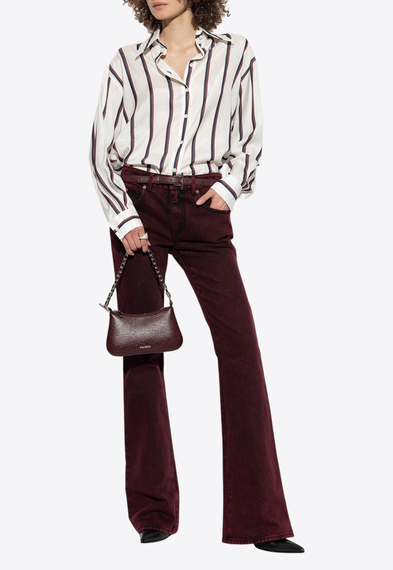 قميص مُقلّم طويل الأكمام