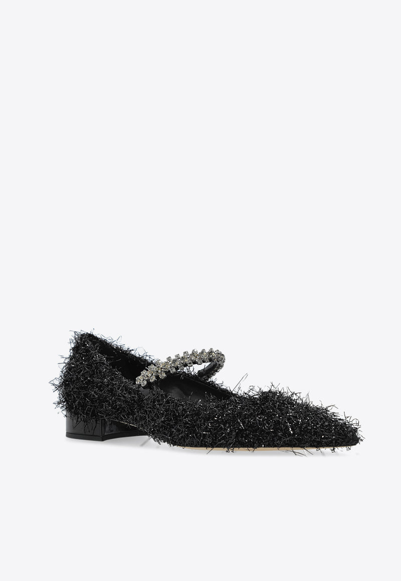 Bing Feather-Embellished Ballet Flats
