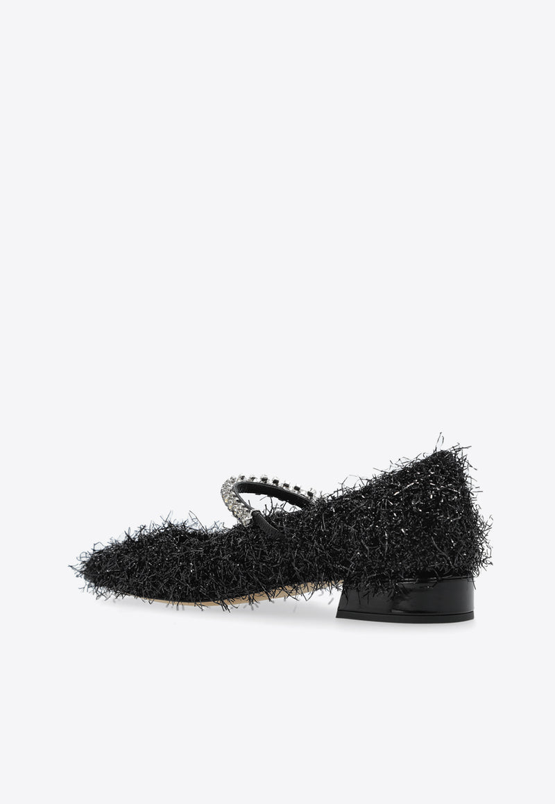 Bing Feather-Embellished Ballet Flats