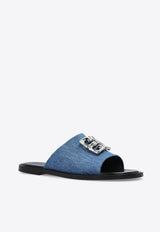 Logo-Plaque Leather Slides