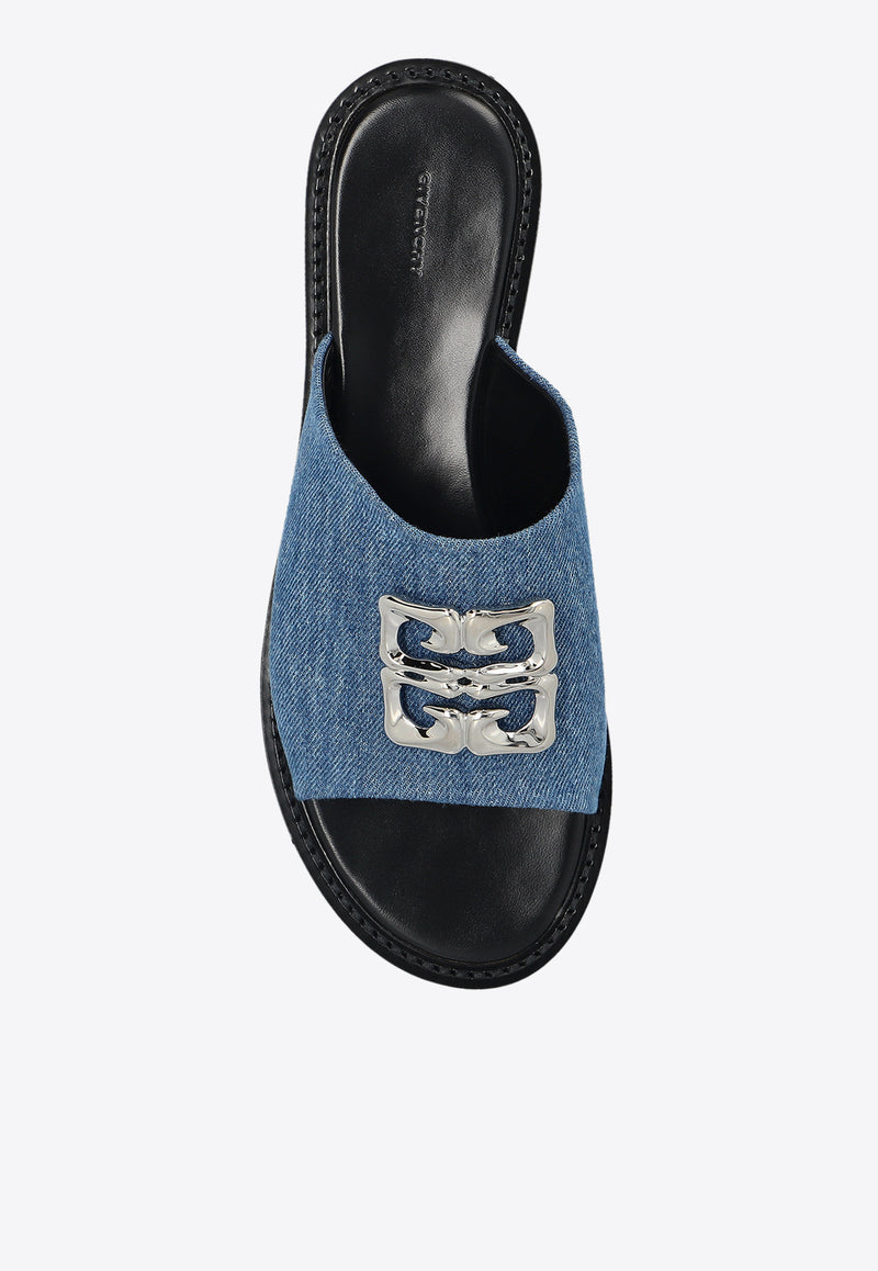 Logo-Plaque Leather Slides