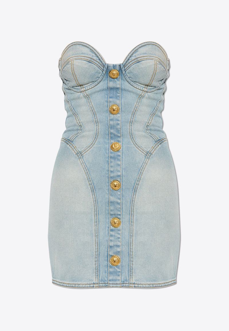 Strapless Mini Denim Dress