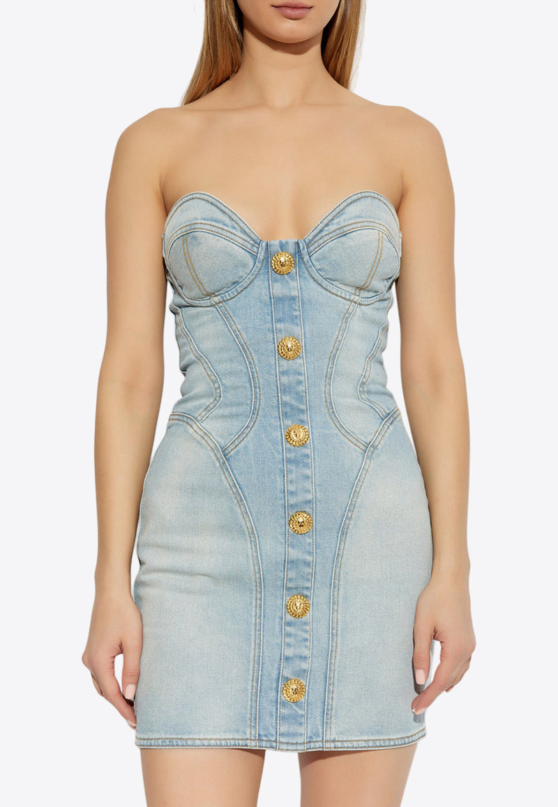 Strapless Mini Denim Dress