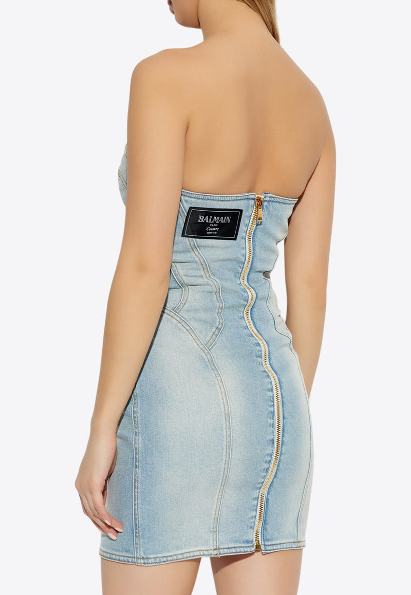 Strapless Mini Denim Dress