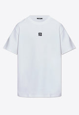 تي شيرت برقبة دائرية مع شعار مطبوع