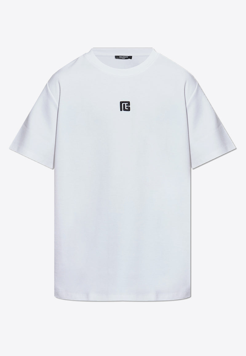 تي شيرت برقبة دائرية مع شعار مطبوع