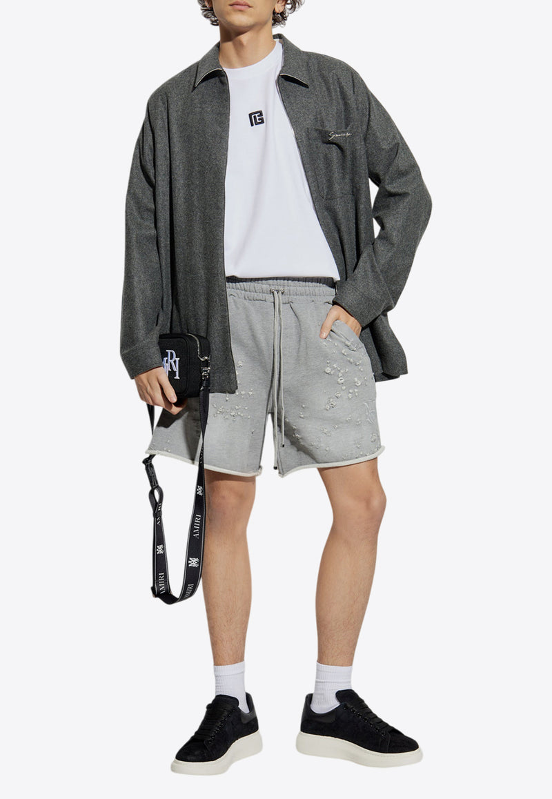 تي شيرت برقبة دائرية مع شعار مطبوع