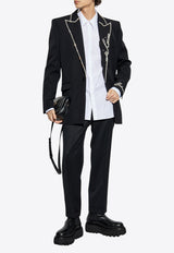 Balmain Love Letter Wool Blazer Black EH1SE285 09WC-EHV