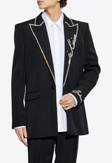 Balmain Love Letter Wool Blazer Black EH1SE285 09WC-EHV