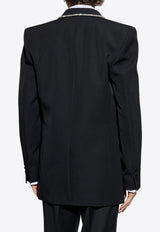 Balmain Love Letter Wool Blazer Black EH1SE285 09WC-EHV