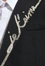 Balmain Love Letter Wool Blazer Black EH1SE285 09WC-EHV