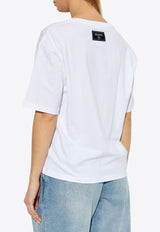 Balmain Kiss-Print Crewneck T-shirt White EF1EG110 GE45-GQV