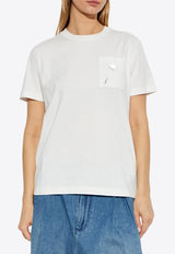 Kenzo Logo-Embroidered Crewneck T-shirt White FF52TS150 4SG-02