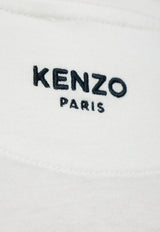 Kenzo Logo-Embroidered Crewneck T-shirt White FF52TS150 4SG-02