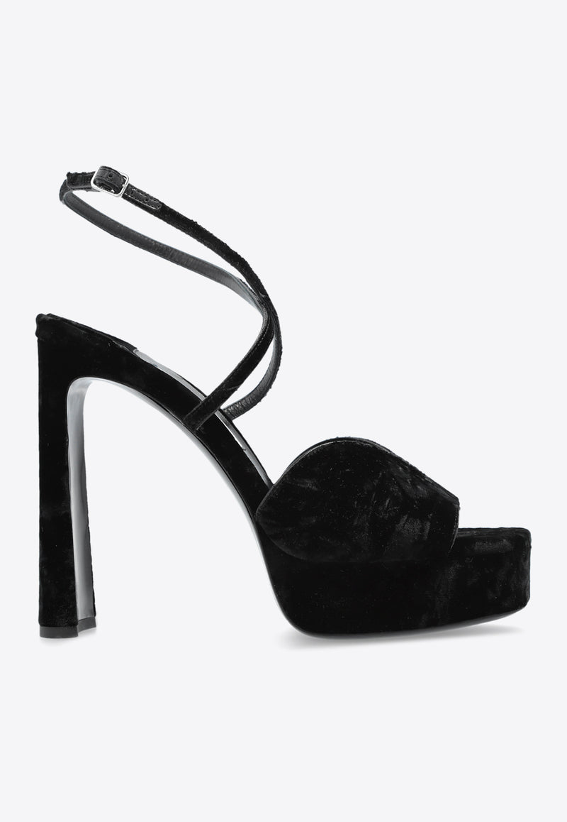Karli 125 Velvet Platform Sandals